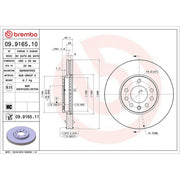 Brembo 2 x Internally Vented Front Brake Discs 09.9165.11