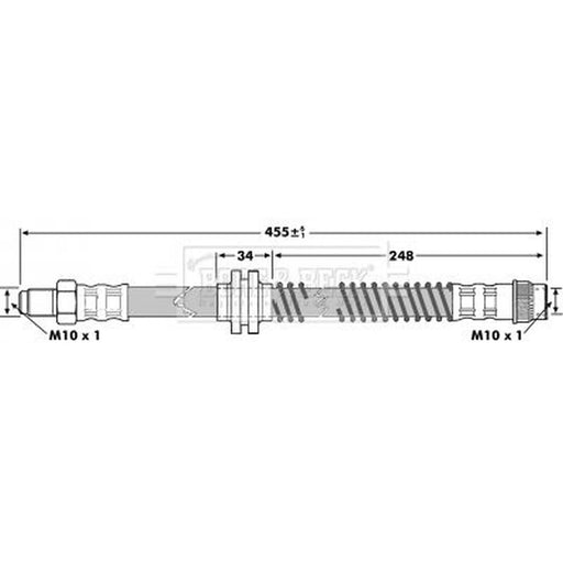 Borg & Beck Brake Hydraulic Hose Line Front Left BBH7175