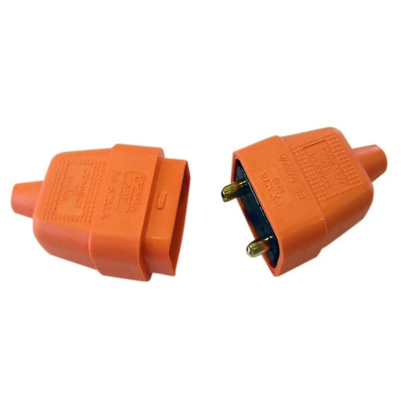 Dencon 2 Pin Rubber Connector Plug 10A Orange - 9412ORNB