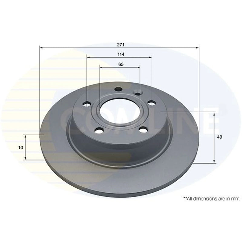 Comline 2 x Solid Rear Brake Discs ADC5336