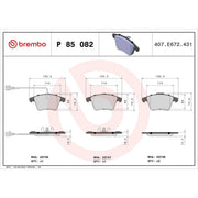 Brembo 4 x Front Brake Pad Set P85082