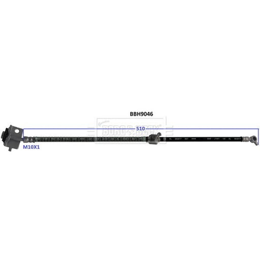 Borg & Beck Brake Hydraulic Hose Line Front Right BBH9046