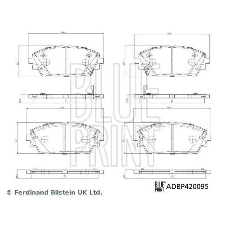 Blue Print Front Brake Pad Set ADBP420095