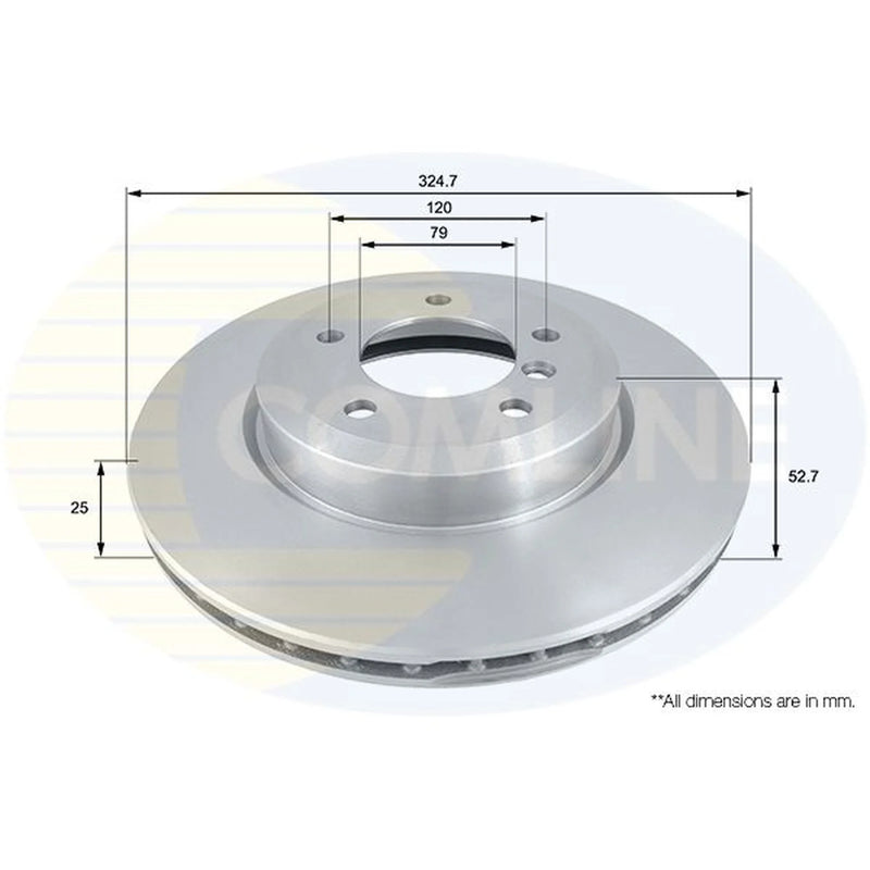 Comline 2 x Internally Vented Front Brake Discs ADC1732V