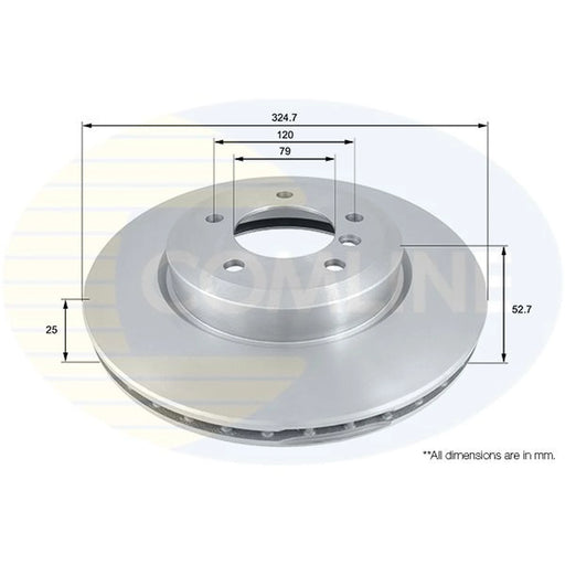Comline 2 x Internally Vented Front Brake Discs ADC1732V