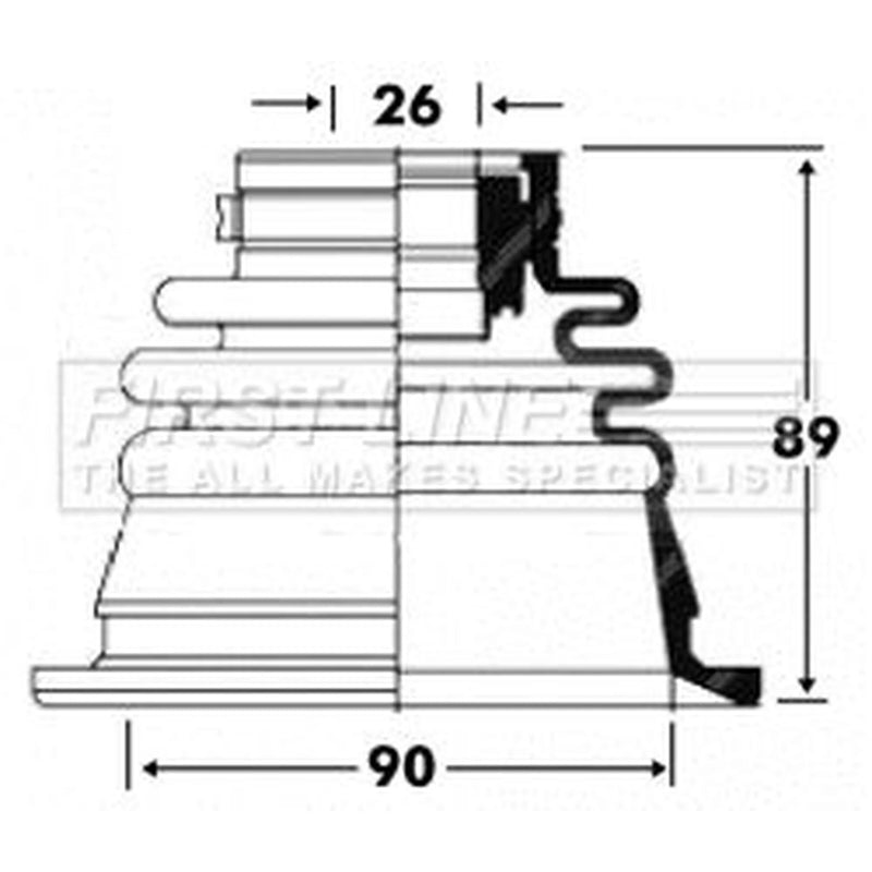 First Line Drive Shaft Bellow Kit Front Left FCB2848
