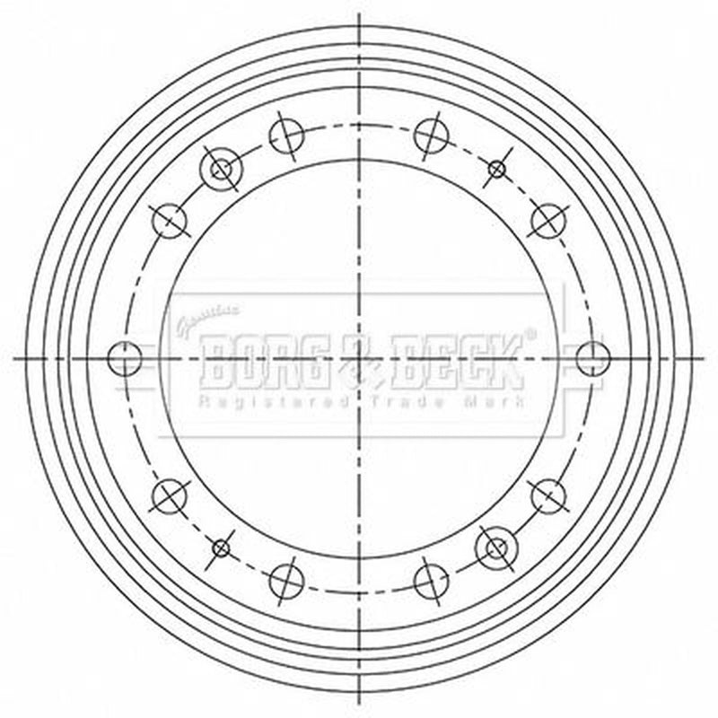 Borg & Beck Brake Drum Assembly Front BBR32502