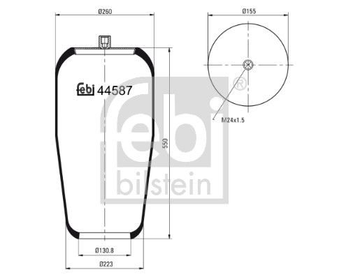 Febi Air Suspension Bellow 155mm Front Right