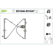 Valeo Electric Window Regulator Lifter Right Front 851647