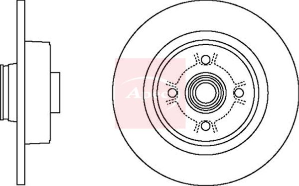 Apec 2 x Brake Disc Set Solid