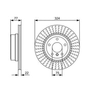 Bosch 2 x Vented Rear Brake Discs 0 986 479 569
