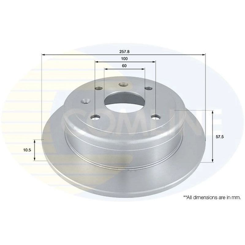 Comline 2 x Solid Rear Brake Discs ADC1079