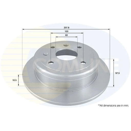 Comline 2 x Solid Rear Brake Discs ADC1079