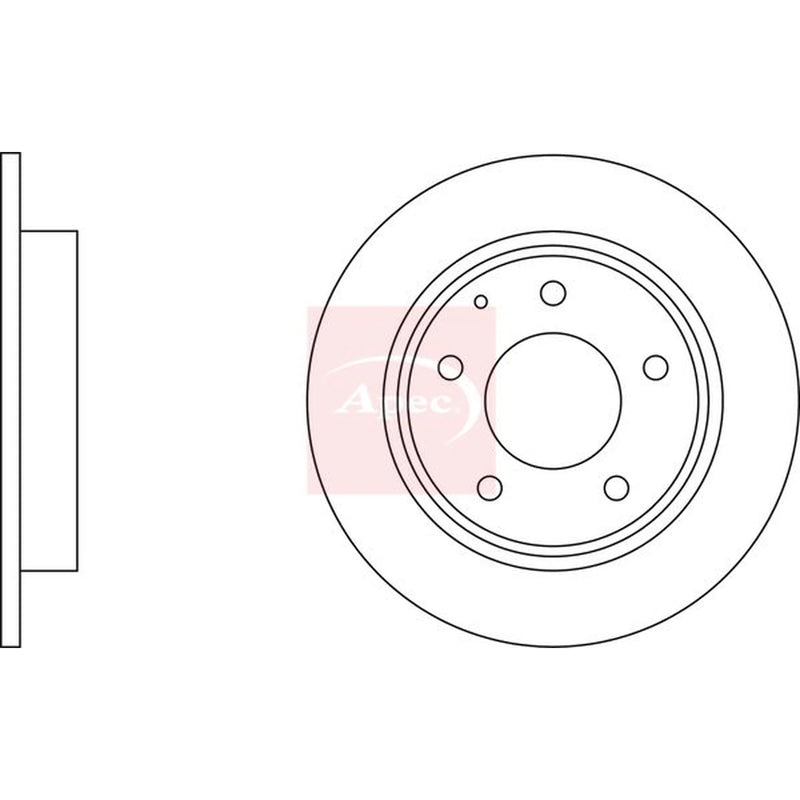 Apec 2 x Solid Rear Brake Discs DSK500