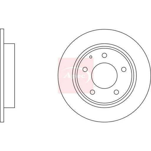Apec 2 x Solid Rear Brake Discs DSK500