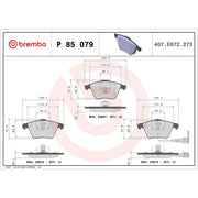 Brembo 4 x Front Brake Pad Set P85079