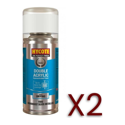 2x Hycote Aerosol Paint for Ford Moondust Silver (Metallic) 150ml Hycote  - Town Parts