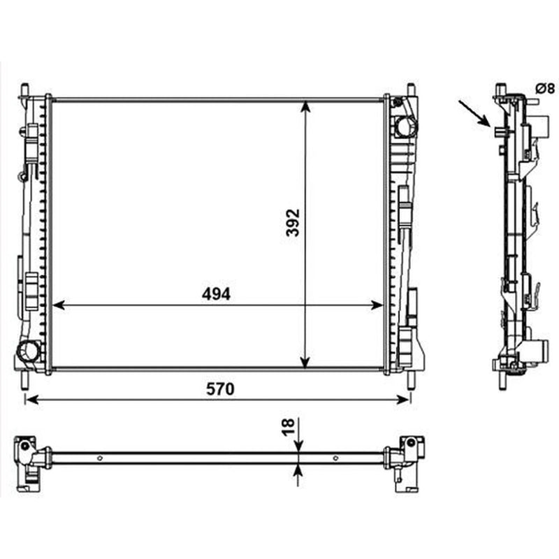 NRF Engine Radiator 53992