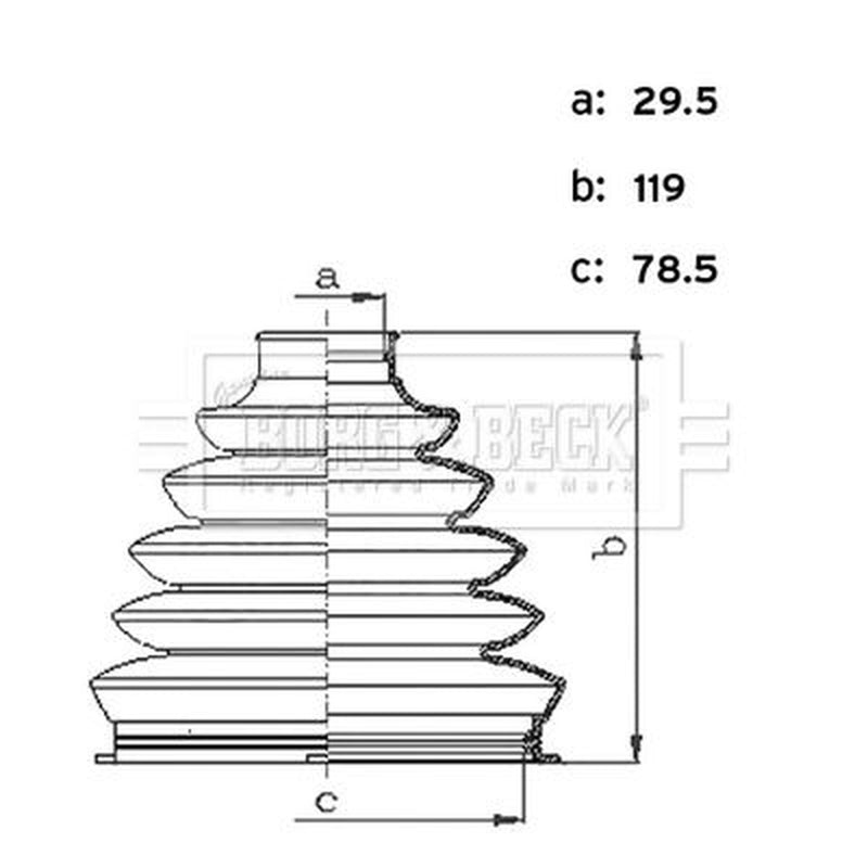 Borg & Beck Drive Shaft Bellow Kit Front Left Thermoplast BCB6443