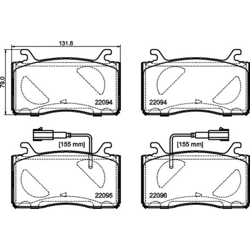 Brembo 4 x Front Brake Pad Set P23187