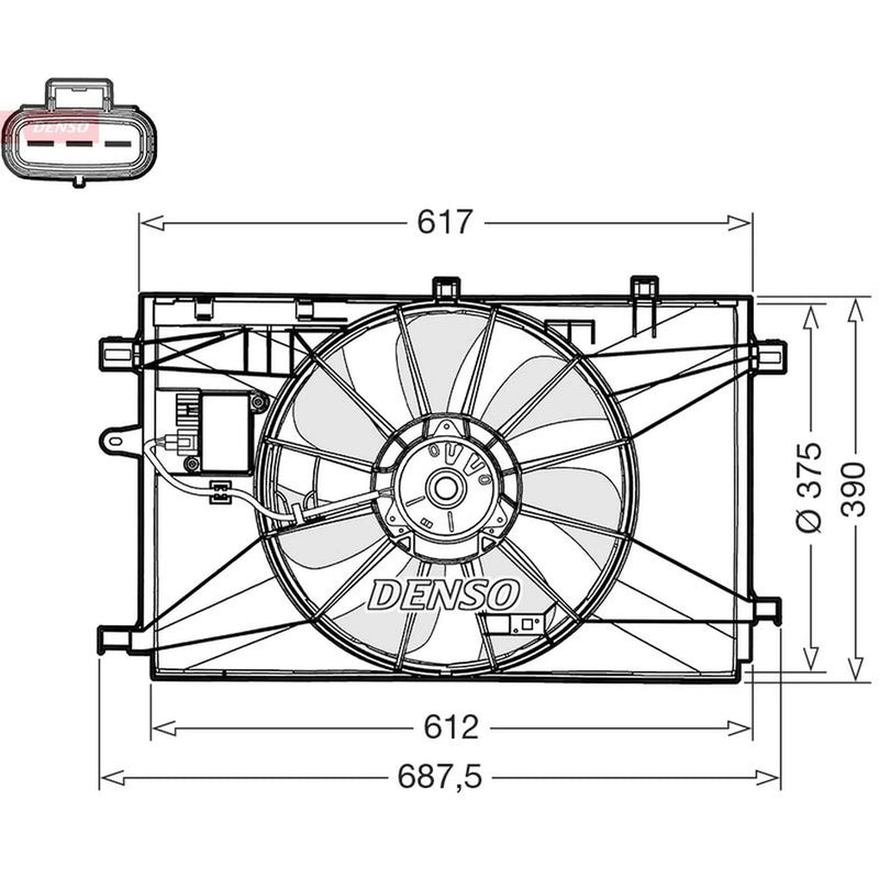 Denso Engine Cooling Fan DER50003