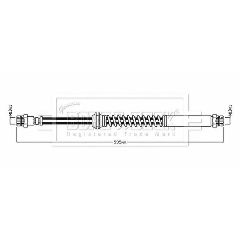 Borg & Beck Brake Hydraulic Hose Line Rear Left BBH8861