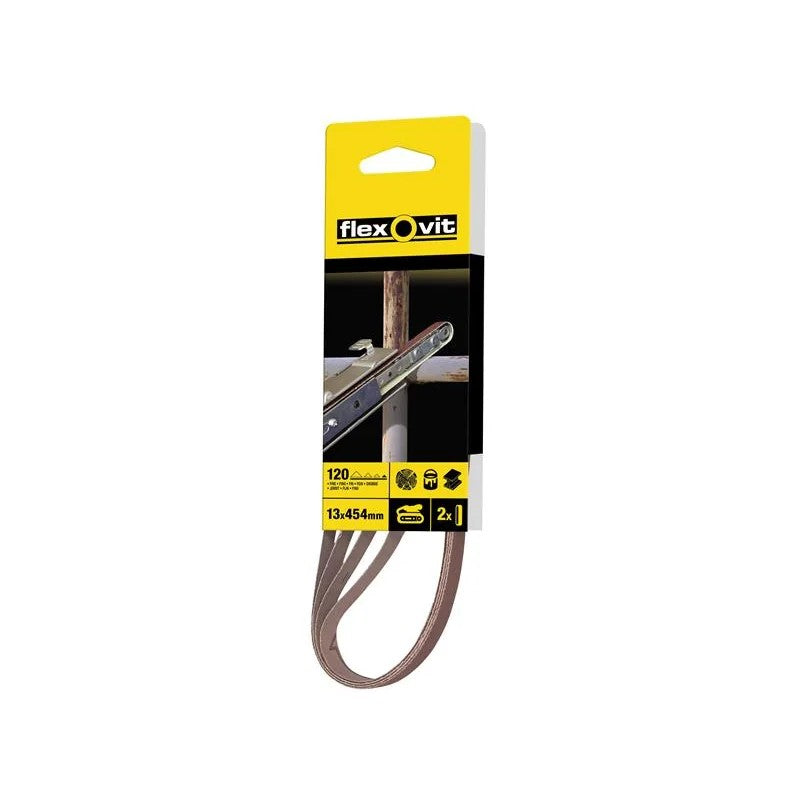 Flexovit Powerfile Sanding Belt 454mm x 13mm Fine 120g (Pack 4) - 63642526460