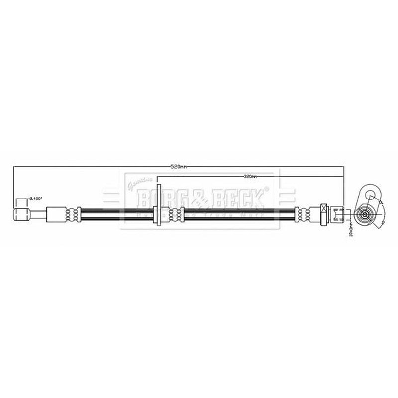 Borg & Beck Brake Hydraulic Hose Line Front Right BBH8206