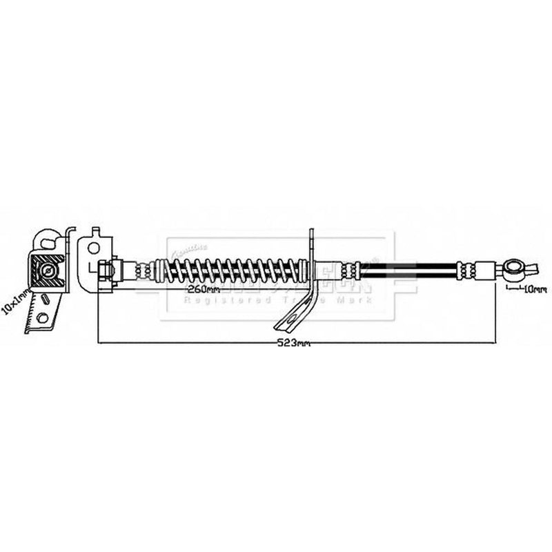 Borg & Beck Brake Hydraulic Hose Line Left BBH8268