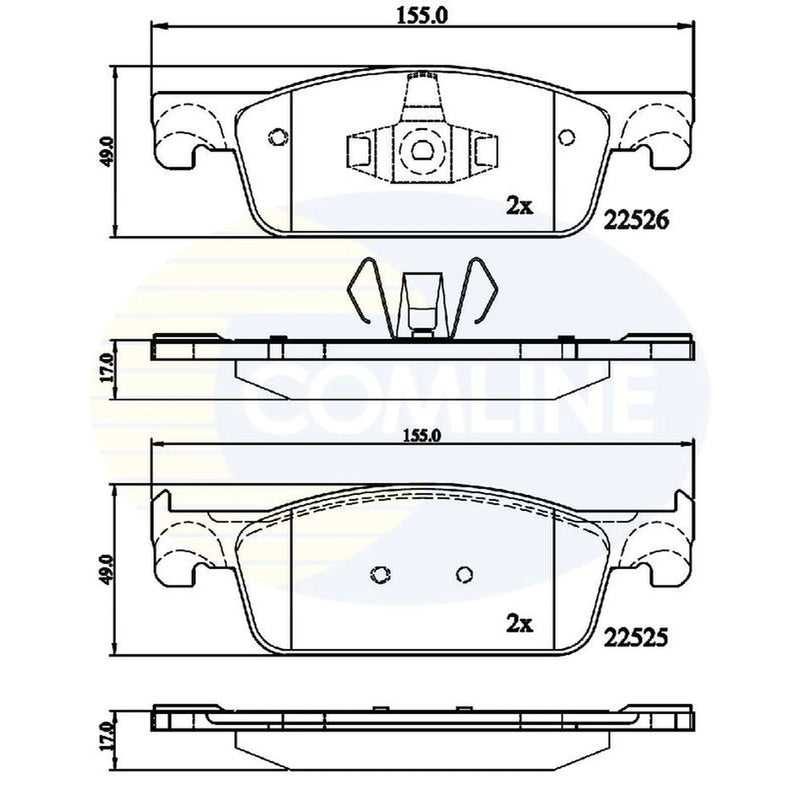 Comline 4 x Front Brake Pad Set CBP02316