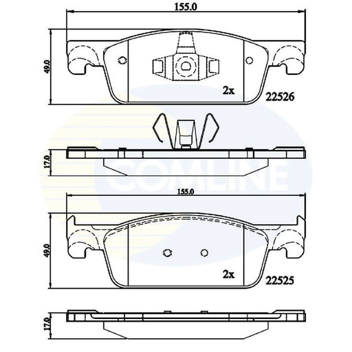 Comline 4 x Front Brake Pad Set CBP02316