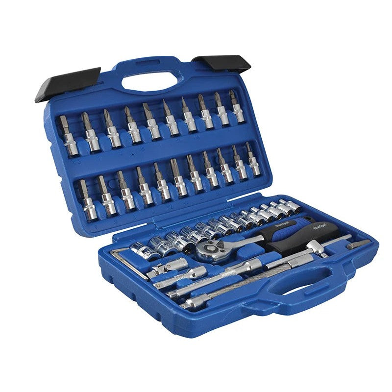 BlueSpot Tools 1/4in Square Drive Socket & Bit Set, 46 Piece - 01530