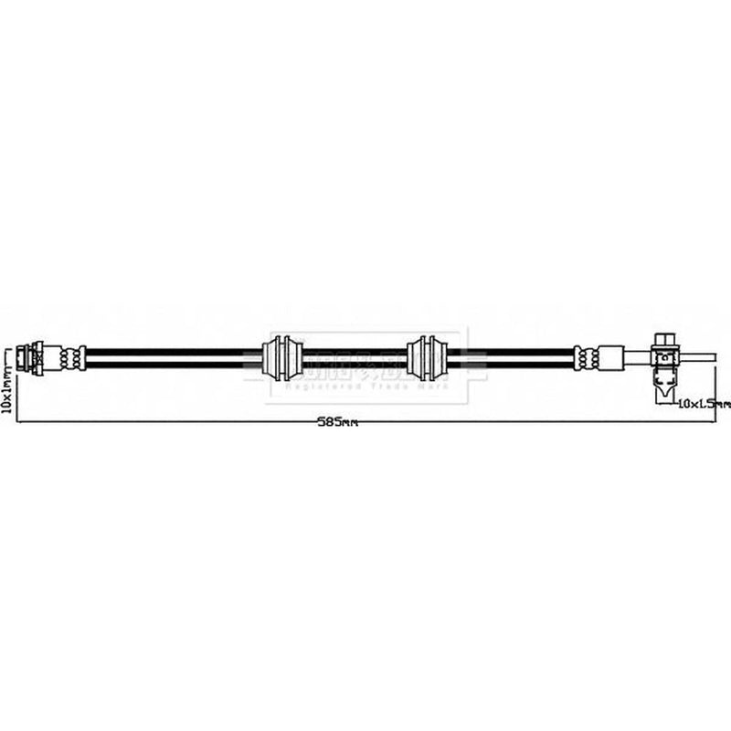 Borg & Beck Brake Hydraulic Hose Line Rear Left BBH8454