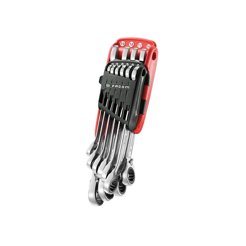 Facom 467B.JP10PB Ratchet Combination Wrench Set, 10 Piece - 467B.JP10PB