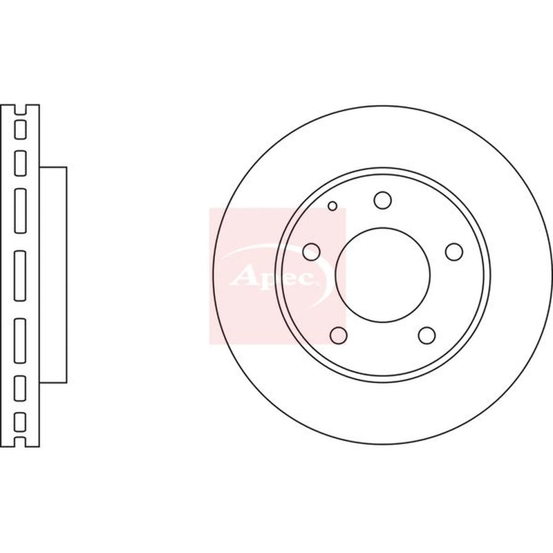 Apec 2 x Vented Front Brake Discs DSK524