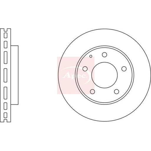 Apec 2 x Vented Front Brake Discs DSK524