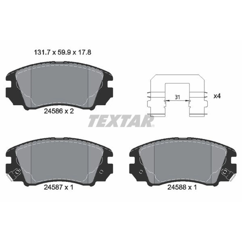 Textar Front Brake Pad Set 2458601