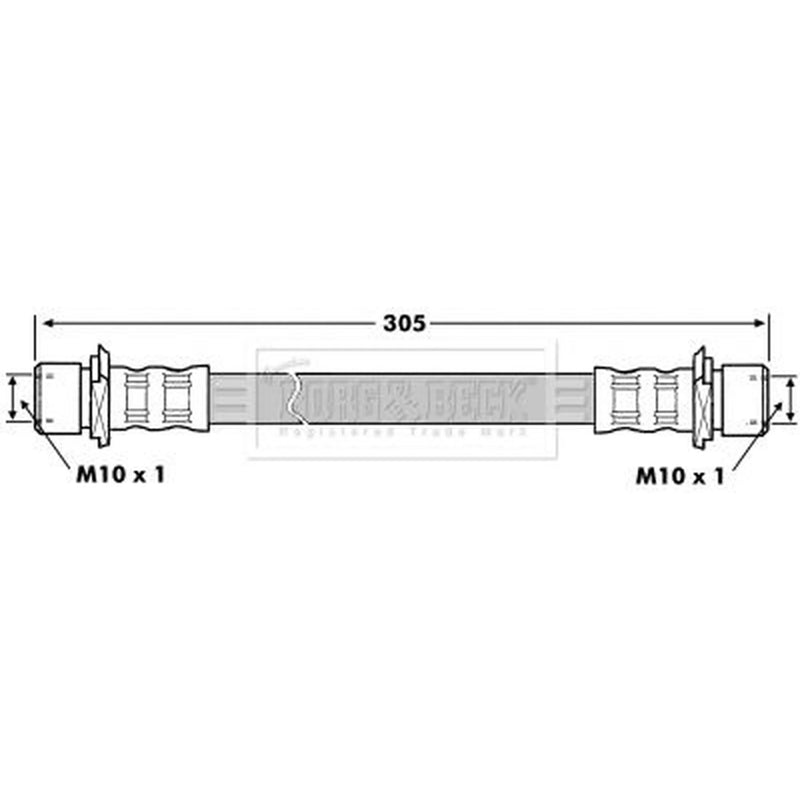 Borg & Beck Brake Hydraulic Hose Line Left BBH7232