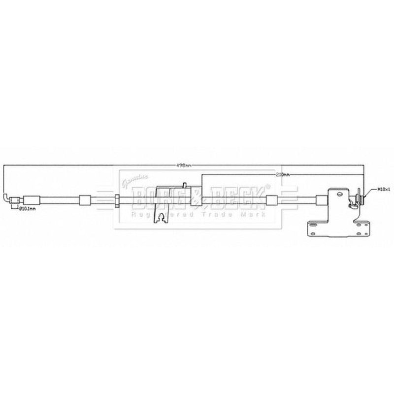 Borg & Beck Brake Hydraulic Hose Line Rear Right BBH8687