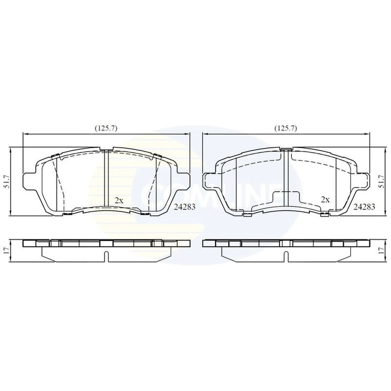 Comline 4 x Front Brake Pad Set CBP01618