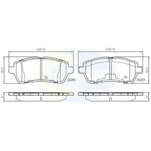 Comline 4 x Front Brake Pad Set CBP01618