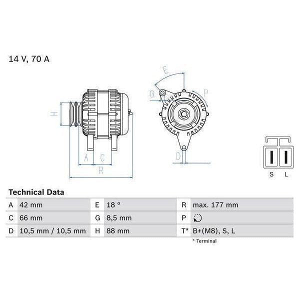 Bosch Reman Alternator 4554 0986045541 Bosch  - Town Parts