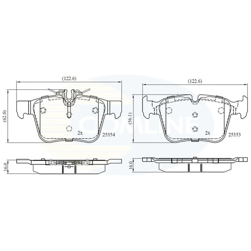 Comline 4 x Rear Brake Pad Set CBP02345