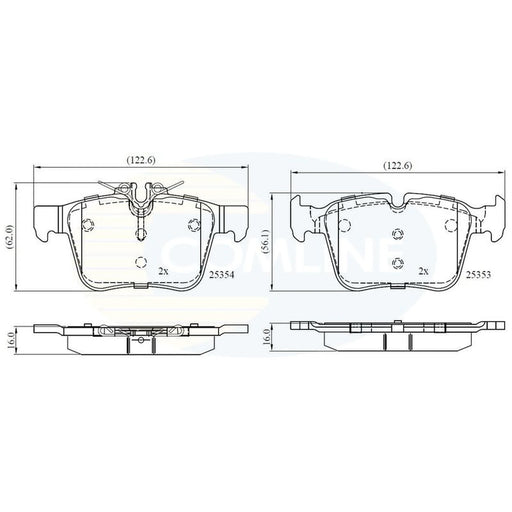 Comline 4 x Rear Brake Pad Set CBP02345