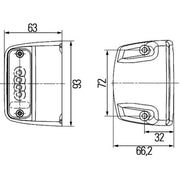 Hella Licence Plate Light / Lamp Lateral Mounting LED 2KA 010 278-021