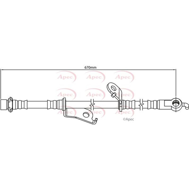 Apec Brake Hydraulic Hose Line Front Right HOS4178