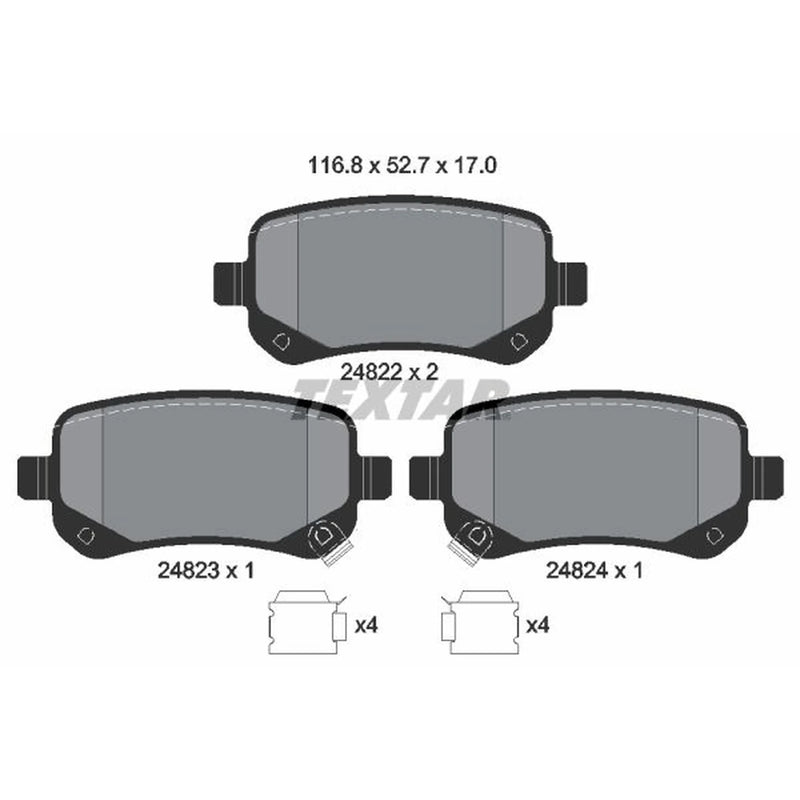 Textar Rear Brake Pad Set 2482201