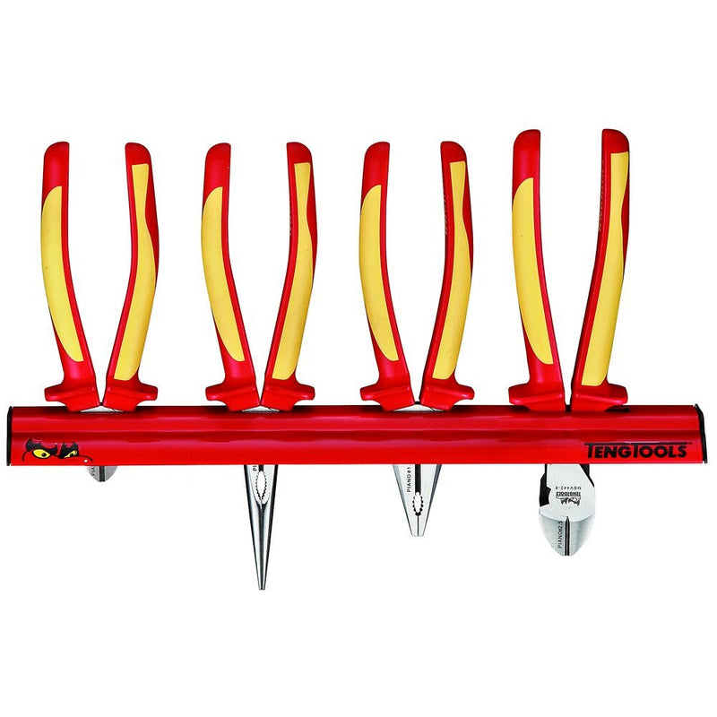 Teng Tools Insulated Plier Set 4 Pieces Wall Rack