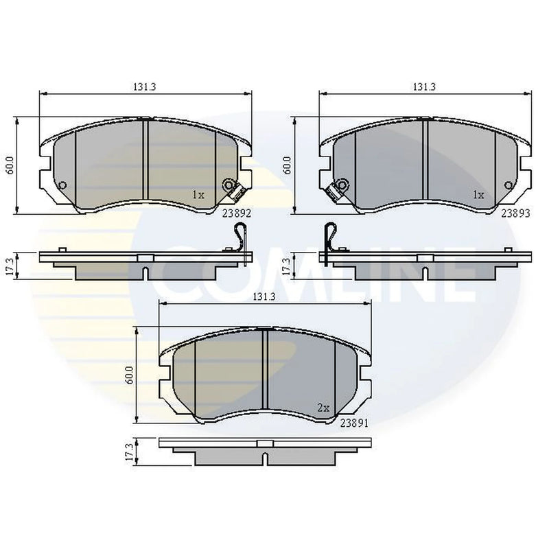 Comline 4 x Front Brake Pad Set CBP31196
