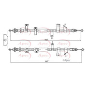 Apec Handbrake Cable Left Rear CAB1671